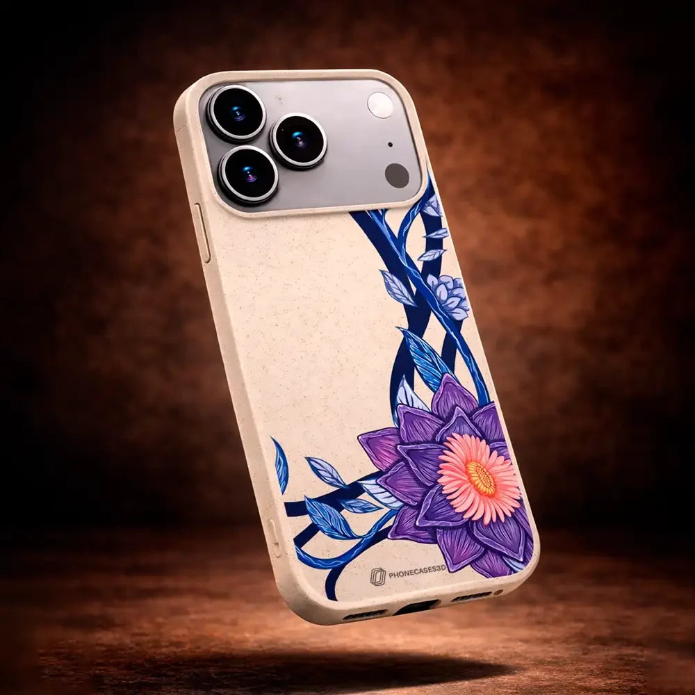Black Lotus Official White Compostable Phone Case Flower
