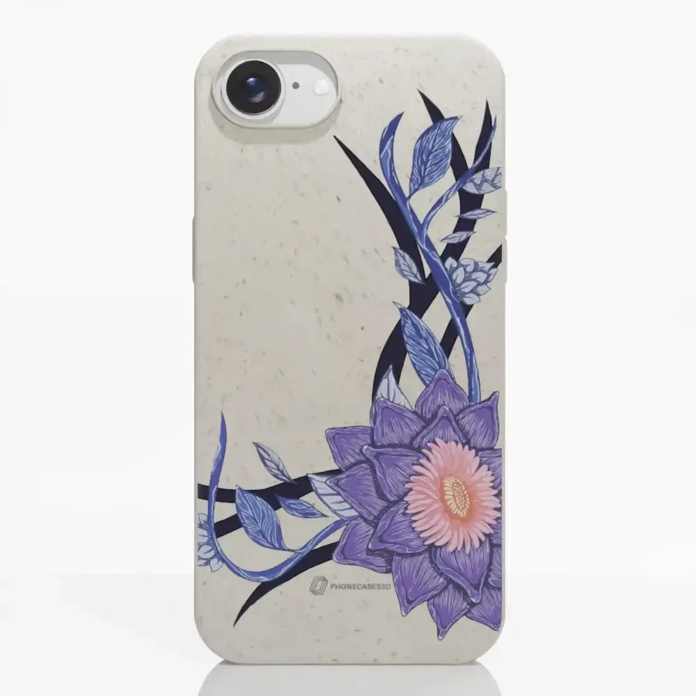 Black Lotus Official White Compostable Phone Case Flower