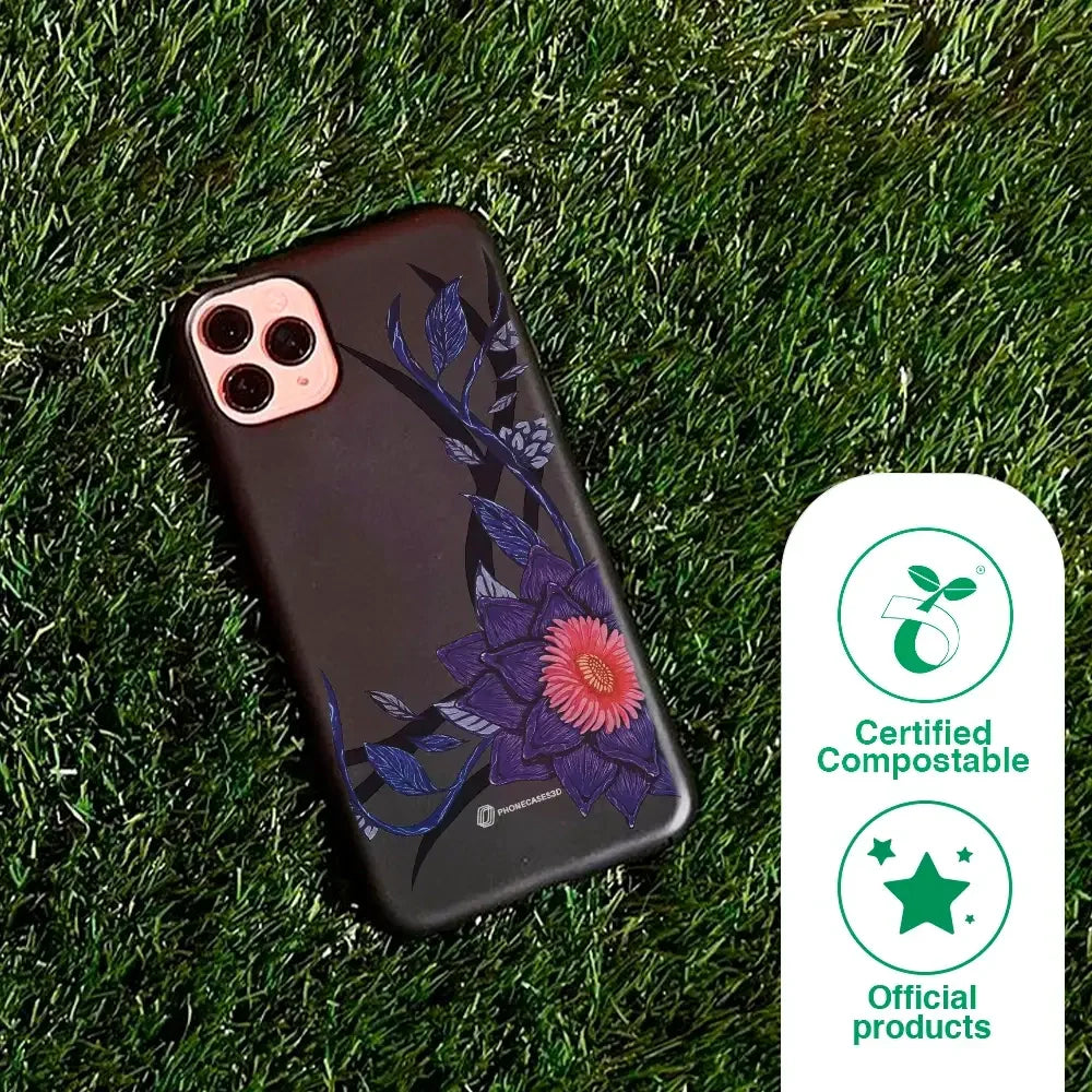 Black Lotus Official Black Compostable Phone Case Flower