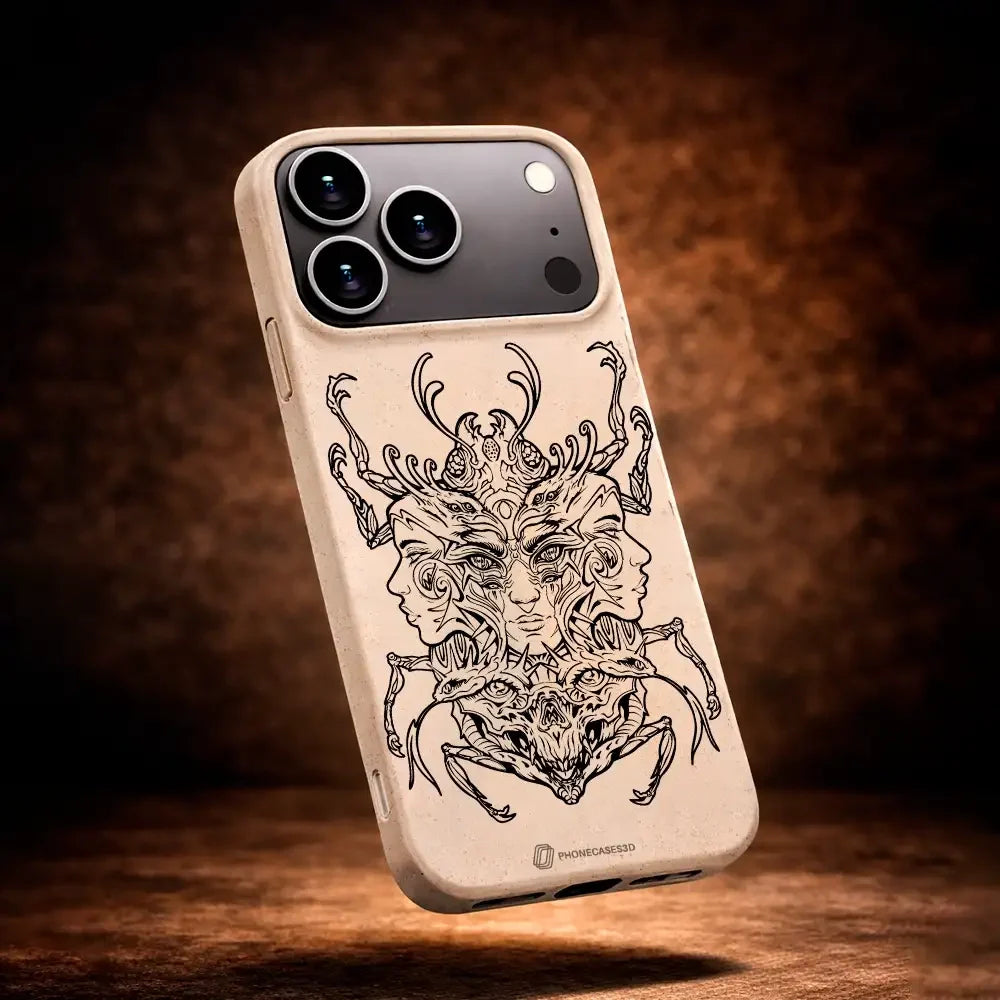 Visions Official Compostable Phone Case black and white