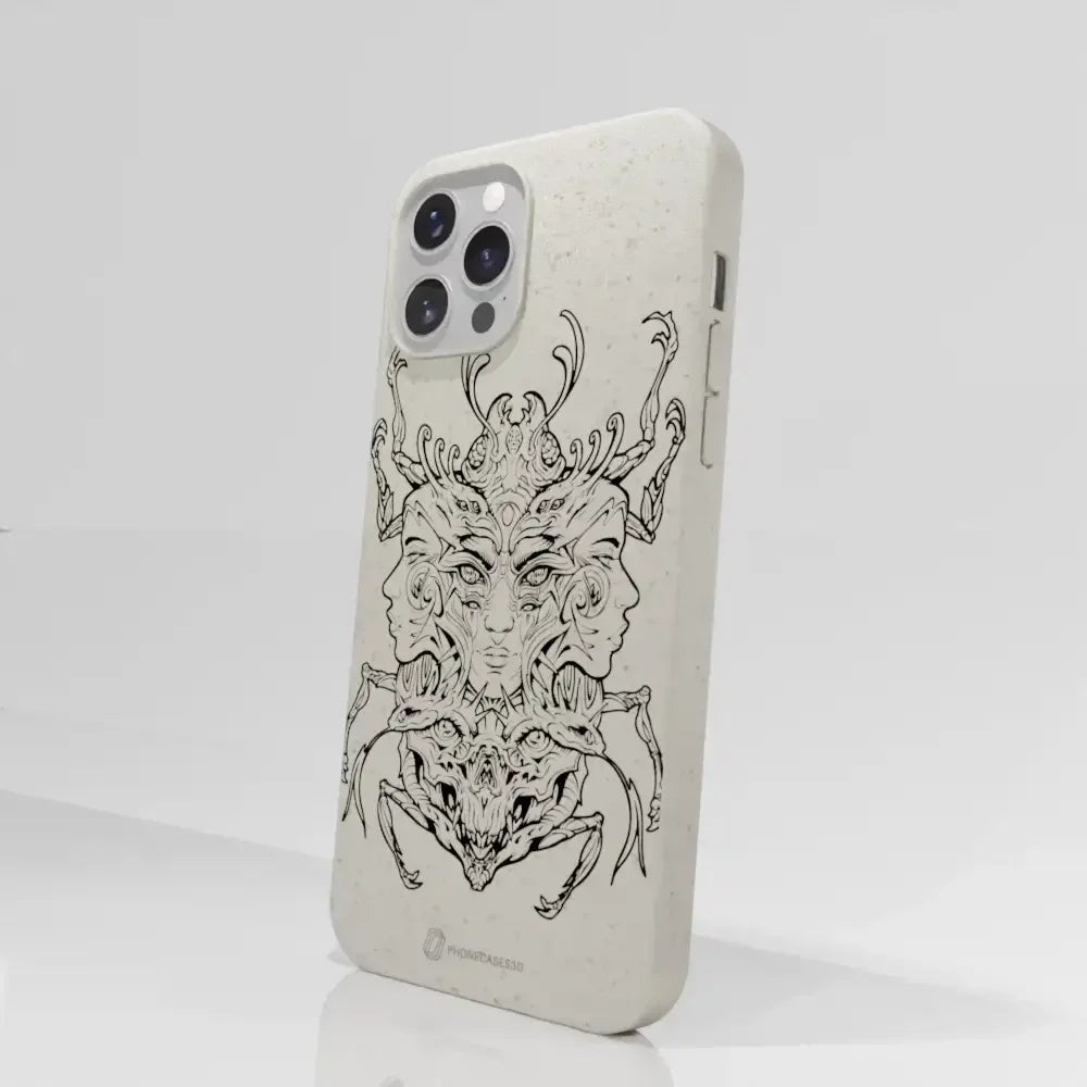 Visions Official Compostable Phone Case black and white