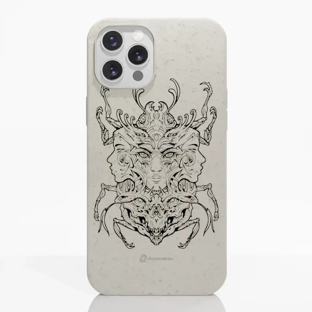 Visions Official Compostable Phone Case black and white