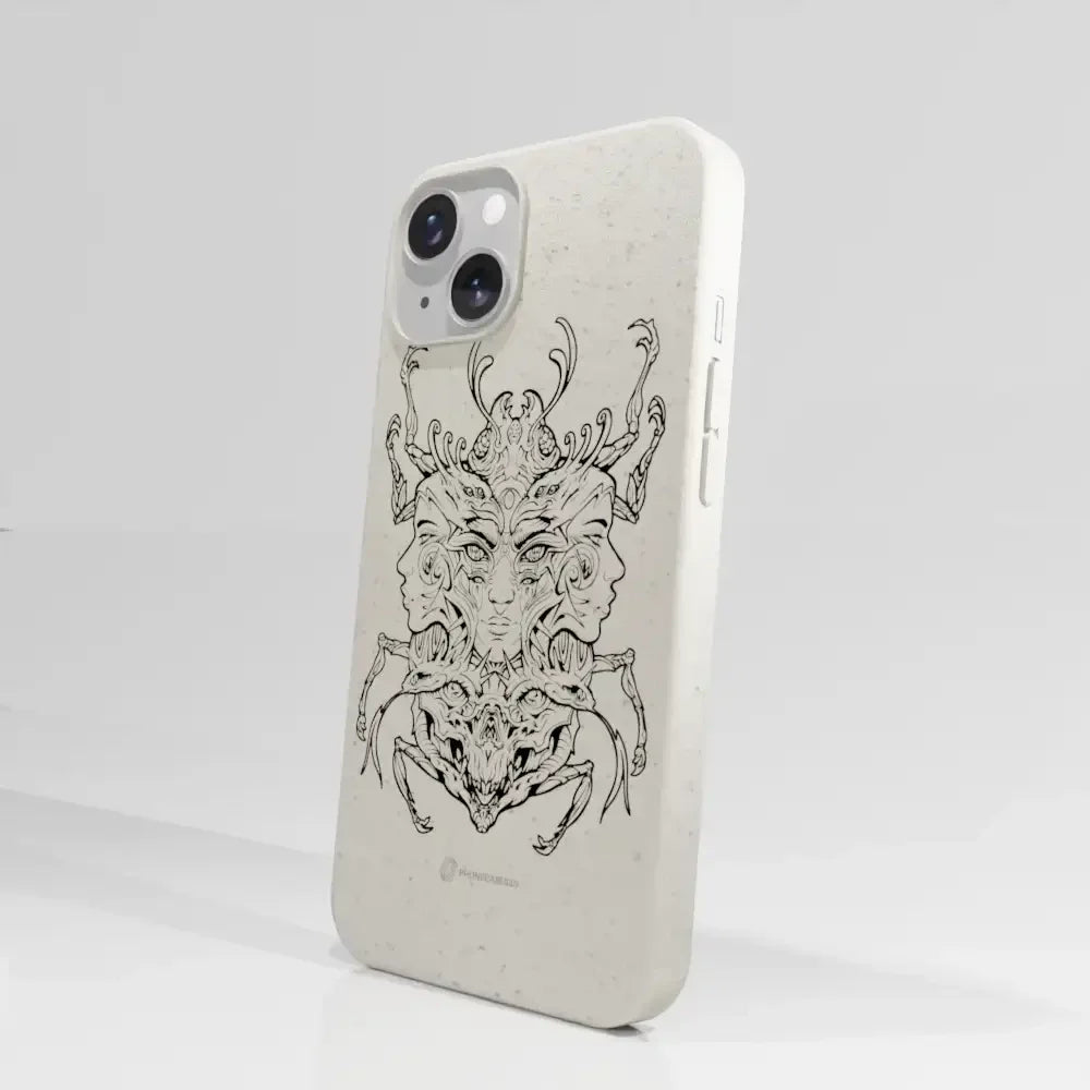 Visions Official Compostable Phone Case black and white
