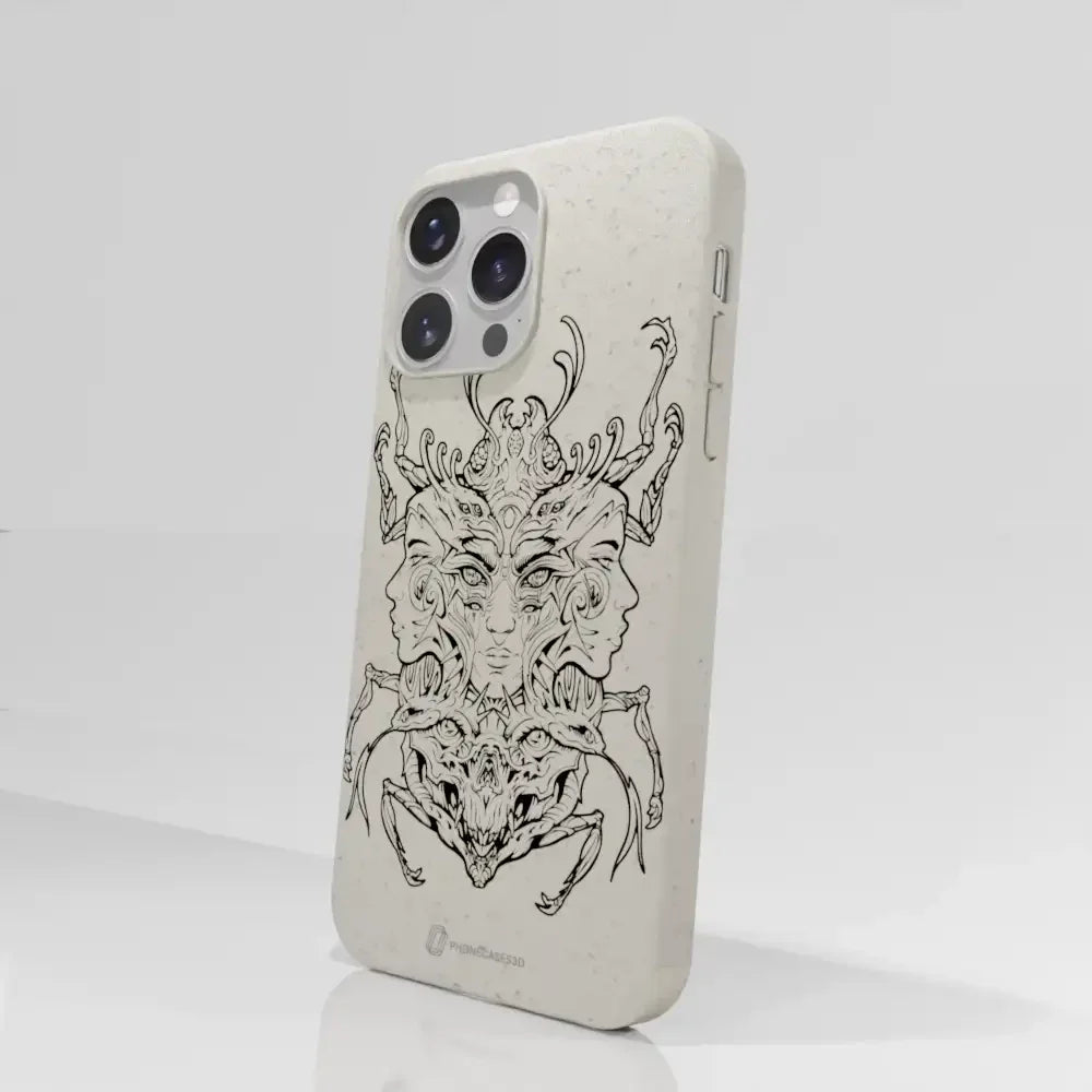 Visions Official Compostable Phone Case black and white