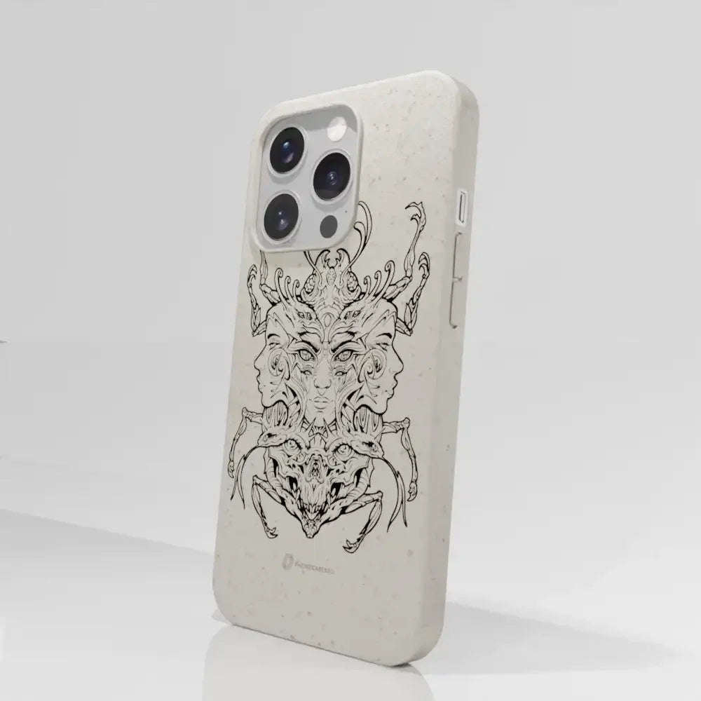 Visions Official Compostable Phone Case black and white