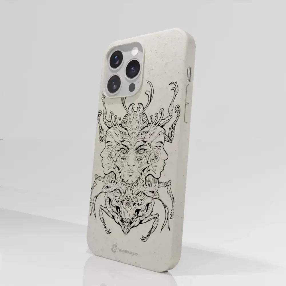 Visions Official Compostable Phone Case black and white