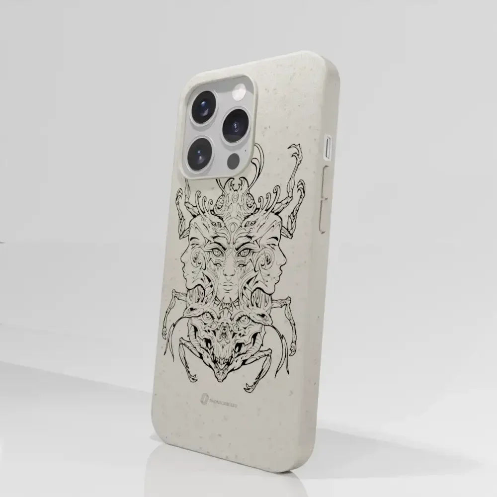 Visions Official Compostable Phone Case black and white